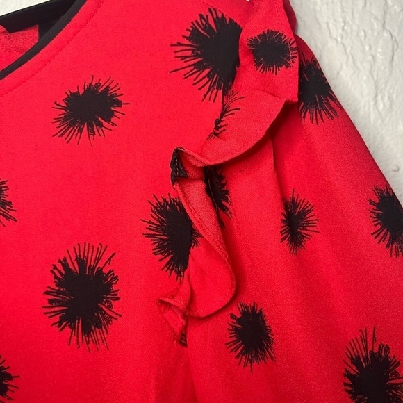 NWT Who What Wear Red Dandelion Dot Dress Size S - Picture 8 of 12